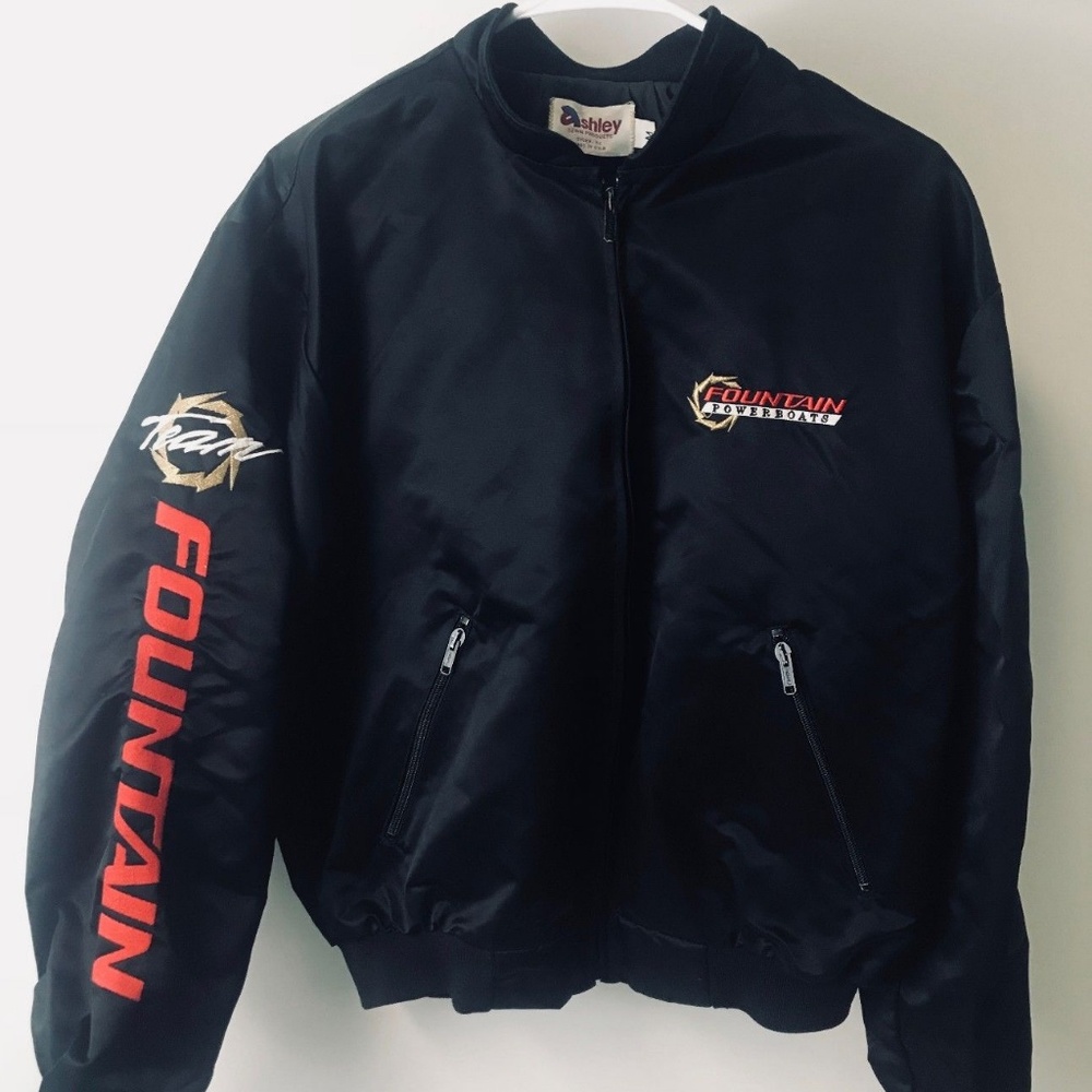 VTG Fountain Powerboats Racing Black Nylon Jacket